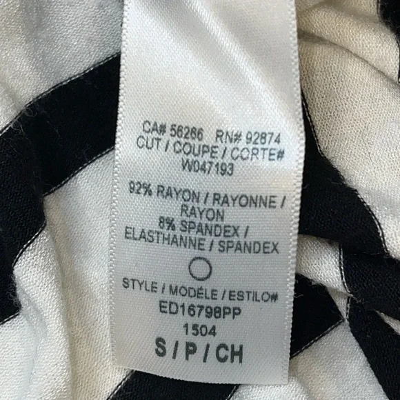 Ella Moss Women's Dress Size S Black/White Stripe Wrap Sleeveless Tie Shoulder - Picture 11 of 12